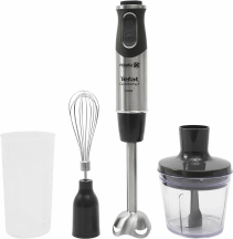 Блендер Tefal заглибний Quickchef 1000Вт, 3в1, чаша-800мл, чопер-500мл, турборежим, сріблясто-чорний