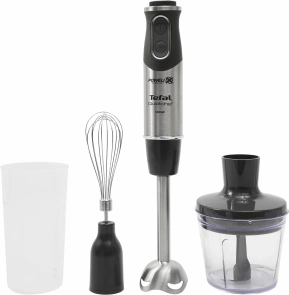Блендер Tefal погружной Quickchef 1000Вт, 3в1, чаша-800мл, чоппер-500мл, турборежим, серебристо-черный №1