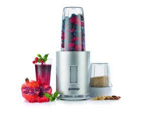 Блендер Gorenje стаціонарний 1200Вт, чаша-1000мл, подрібнювач, сріблястий №4