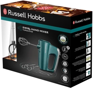 Миксер Russell Hobbs ручной Turquoise, 350Вт, насадки-4, турборежим, бирюзовый №6