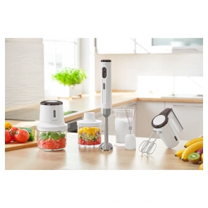 Измельчитель Sencor Accu technology, 200Вт, чаша-500мл, стекло, беспроводное, USB-C, белый №10