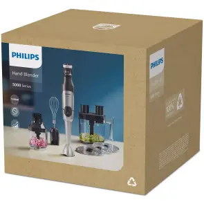 Блендер Philips погружной Series 5000, 1200Вт, 5в1, чоппер, терки, черный №10