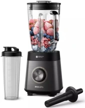 Блендер PHILIPS стационарный Series 5000, 1200Вт, чаша-2000мл, стекло, стакан в комплекте, черный