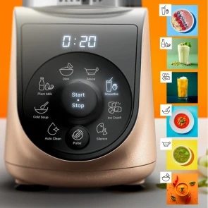 Блендер Tefal стаціонарний Blend UP, 1000Вт, чаша-700мл, тритан, чорно-золотистий №5