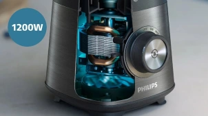 Блендер PHILIPS стационарный Series 5000, 1200Вт, чаша-2000мл, стекло, стакан в комплекте, черный №6
