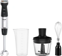 Блендер Tefal погружной Quickchef+ 1000Вт, 3в1, чаша-800мл, чоппер-500мл, турборежим, серебристо-черный