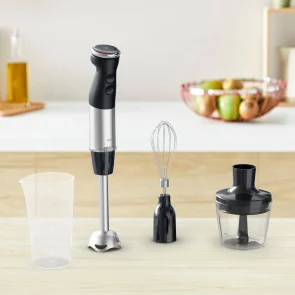 Блендер Tefal заглибний Quickchef+ 1000Вт, 3в1, чаша-800мл, чопер-500мл, турборежим, сріблясто-чорний №8
