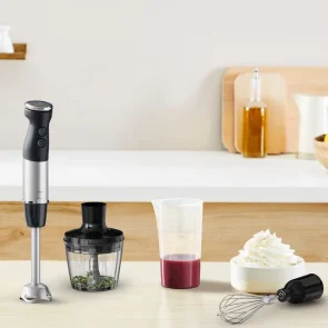 Блендер Tefal заглибний Quickchef+ 1000Вт, 3в1, чаша-800мл, чопер-500мл, турборежим, сріблясто-чорний №9