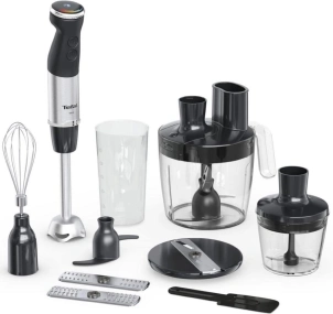 Блендер Tefal заглибний Quickchef+, 1000Вт, 4в1, чаша-800мл, чопер-500мл, кухонний комбайн 5в1, турборежим, сіро-чорний №2
