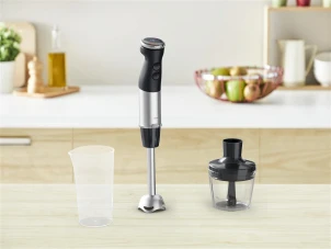 Блендер Tefal погружной Quickchef+ 1000Вт, 2в1, чаша-800мл, чоппер-500мл, турборежим, серебристо-черный №10