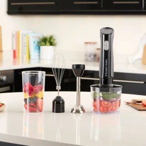 Блендер Russell Hobbs погружной Desire Matte Charcoal, 500Вт, чаша-500мл, венчик, мини-изд., черный №9