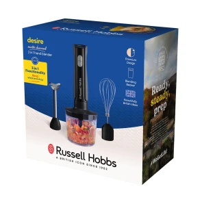 Блендер Russell Hobbs погружной Desire Matte Charcoal, 500Вт, чаша-500мл, венчик, мини-изд., черный №10