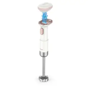 Блендер Sencor погружной Pulse, 180Вт, 4в1, чаша-700мл, беспроводной, USB-C, капучинатор, бело-розовый №11