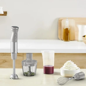 Блендер Tefal погружной Quickchef+ 1000Вт, 3в1, чаша-800мл, чоппер-500мл, турборежим, серебристо-серый №7