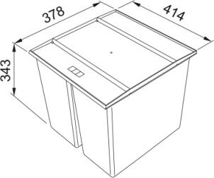 Сортер для сміття Franke Easysort 450-2-0, 2 x 14.5 л, кришка, чорний пластик №3