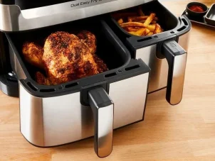 Мультипечь Tefal Dual EasyFry&Grill AirFryer, 2700Вт, чаша-5.2+3.1л, сенсорное управл., 2 чаши, гриль, пластик, серо-черный №3