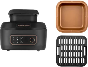 Мультипечь Russell Hobbs SatisFry Air&Grill, 1745Вт, чаша-5.5л, сенсорное управл., алюминий/пластик, черно-оранжевый №5