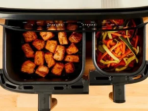 Мультипечь Tefal Dual EasyFry&Grill AirFryer, 2700Вт, чаша-5.2+3.1л, сенсорное управл., 2 чаши, гриль, пластик, серо-черный №6