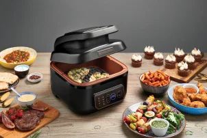 Мультипечь Russell Hobbs SatisFry Air&Grill, 1745Вт, чаша-5.5л, сенсорное управл., алюминий/пластик, черно-оранжевый №10