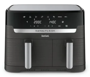 Мультипіч Tefal Dual EasyFry&Grill AirFryer, 2700Вт, чаша-5.2+3.1л, сенсорне керув., 2 чаши, гриль, пластик, чорний №2