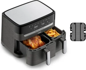 Мультипіч Tefal Dual EasyFry&Grill AirFryer, 2700Вт, чаша-5.2+3.1л, сенсорне керув., 2 чаши, гриль, пластик, чорний №4