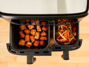 Мультипіч Tefal Dual EasyFry&Grill AirFryer, 2700Вт, чаша-5.2+3.1л, сенсорне керув., 2 чаши, гриль, пластик, чорний №6