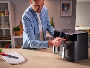 Мультипіч Tefal Dual EasyFry&Grill AirFryer, 2700Вт, чаша-5.2+3.1л, сенсорне керув., 2 чаши, гриль, пластик, чорний №8