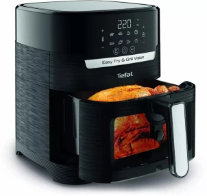Мультипечь Tefal Easy Fry&Grill Vision Window, 1550Вт, чаша-4.2л, сенсорное управл., 10 программ, с окошком, пластик, черный №3