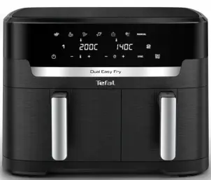 Мультипіч Tefal Dual Easy Fry XXL, 2700Вт, чаша-6.5+4.5л, сенсорне керув., 2 чаши, гриль, пластик, чорний №2