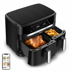 Мультипіч Tefal Dual Easy Fry XXL, 2700Вт, чаша-6.5+4.5л, сенсорне керув., 2 чаши, гриль, пластик, чорний №3