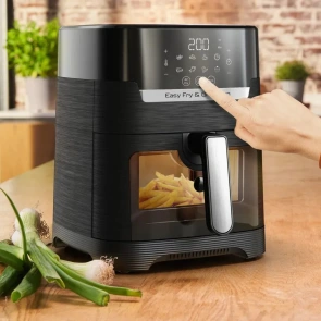 Мультипечь Tefal Easy Fry&Grill Vision Window, 1550Вт, чаша-4.2л, сенсорное управл., 10 программ, с окошком, пластик, черный №6