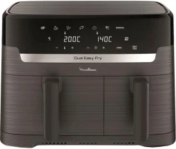 Мультипіч Moulinex Dual Easy Fry, 2700Вт, чаша-5.2+3.1л, сенсорне керув., 2 чаши, гриль, пластик, темно-сірий