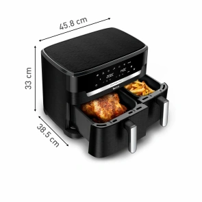 Мультипіч Tefal Dual Easy Fry XXL, 2700Вт, чаша-6.5+4.5л, сенсорне керув., 2 чаши, гриль, пластик, чорний №5
