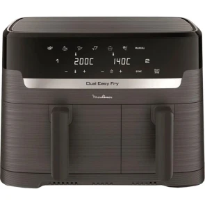 Мультипіч Moulinex Dual Easy Fry, 2700Вт, чаша-5.2+3.1л, сенсорне керув., 2 чаши, гриль, пластик, темно-сірий №2