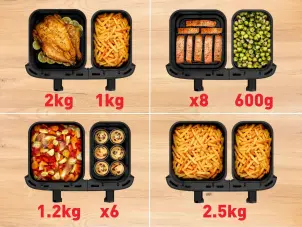 Мультипіч Tefal Dual Easy Fry XXL, 2700Вт, чаша-6.5+4.5л, сенсорне керув., 2 чаши, гриль, пластик, чорний №6