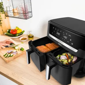 Мультипіч Tefal Dual Easy Fry XXL, 2700Вт, чаша-6.5+4.5л, сенсорне керув., 2 чаши, гриль, пластик, чорний №7