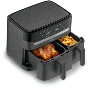 Мультипіч Moulinex Dual Easy Fry, 2700Вт, чаша-5.2+3.1л, сенсорне керув., 2 чаши, гриль, пластик, темно-сірий №5
