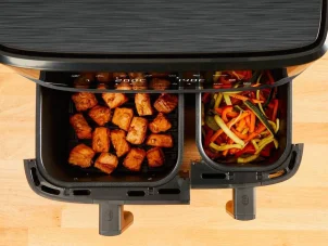 Мультипіч Moulinex Dual Easy Fry, 2700Вт, чаша-5.2+3.1л, сенсорне керув., 2 чаши, гриль, пластик, темно-сірий №6