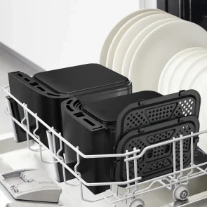 Мультипіч Tefal Dual Easy Fry XXL, 2700Вт, чаша-6.5+4.5л, сенсорне керув., 2 чаши, гриль, пластик, чорний №10