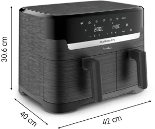 Мультипіч Moulinex Dual Easy Fry, 2700Вт, чаша-5.2+3.1л, сенсорне керув., 2 чаши, гриль, пластик, темно-сірий №7