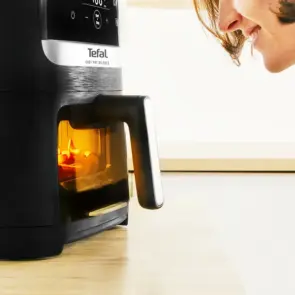 Мультипечь Tefal Easy Fry Silence Vision, 1670Вт, чаша-5л, сенсорное управл., 10 программ, с окошком, пластик, черный №7