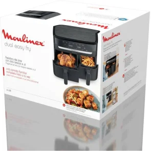 Мультипіч Moulinex Dual Easy Fry, 2700Вт, чаша-5.2+3.1л, сенсорне керув., 2 чаши, гриль, пластик, темно-сірий №9