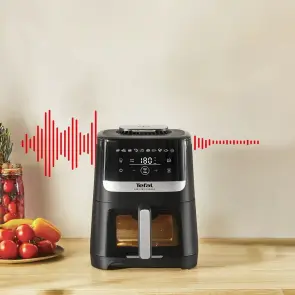 Мультипечь Tefal Easy Fry Silence Vision, 1670Вт, чаша-5л, сенсорное управл., 10 программ, с окошком, пластик, черный №9