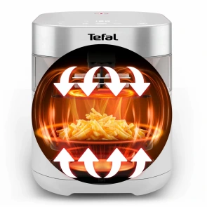 Мультипечь Tefal Easy Fry Infrared, 1500Вт, чаша-7л, сенсорное управл., 8 программ, с окошком, пластик, светло-серый №4