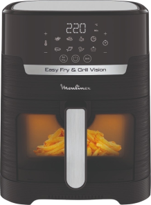 Мультипечь Moulinex Easy Fry&Grill Window, 1550Вт, чаша-4.2л, сенсорное управл., 8 программ, с окошком, пластик, черный №1