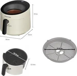 Мультипіч Russell Hobbs Satisfry Panoramic- 1500Вт, чаша-5л, сенсорне управл., 10 авто. програм, пластик/скло, кремовий №7