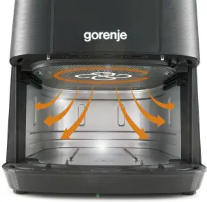 Мультипечь Gorenje 1350Вт, чаша-5.4л, сенсорное управл., 8 авто. программ, пластик+металл, черный №9