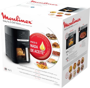 Мультипечь Moulinex Easy Fry&Grill Window, 1550Вт, чаша-4.2л, сенсорное управл., 8 программ, с окошком, пластик, черный №8