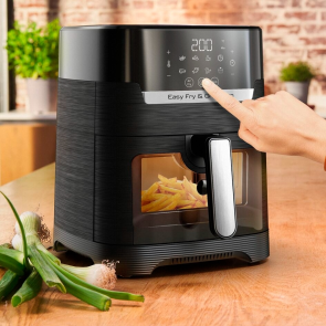 Мультипечь Moulinex Easy Fry&Grill Window, 1550Вт, чаша-4.2л, сенсорное управл., 8 программ, с окошком, пластик, черный №9
