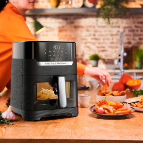 Мультипечь Moulinex Easy Fry&Grill Window, 1550Вт, чаша-4.2л, сенсорное управл., 8 программ, с окошком, пластик, черный №11